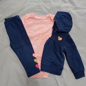 Carter's 3-Piece Navy Hoodie Set